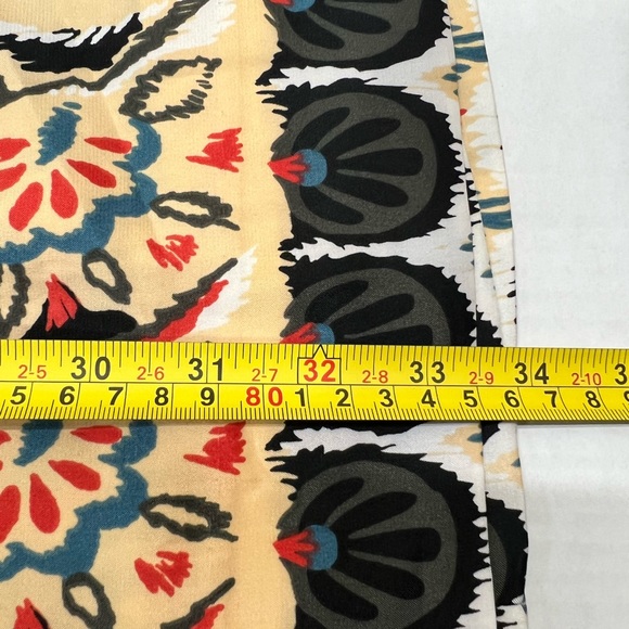 Aztec Floral Print Dress Summer Blue Spaghetti Strap Satin Silk Midi Tribal Gown - Picture 15 of 17